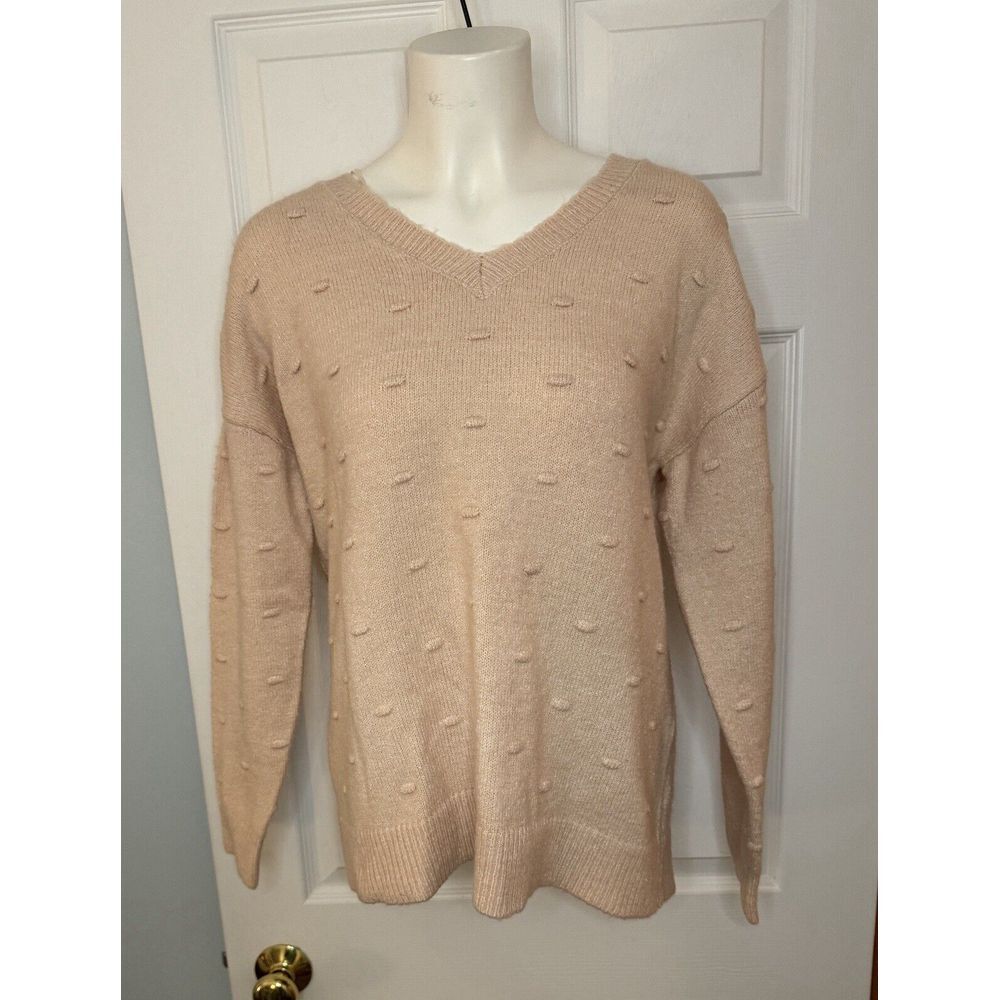 BYdesign Womens XL Pullover V-Neck Pink Sweater